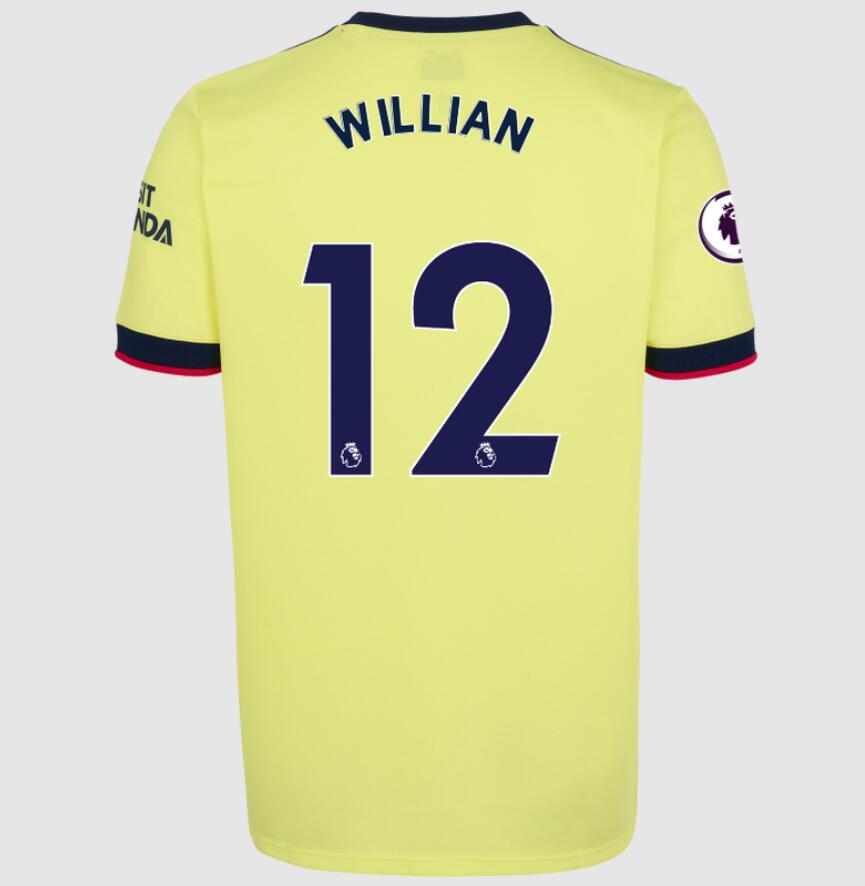 2021/22 Arsenal Away Kit Soccer Jersey with Willian Borges da Silva 12 printing